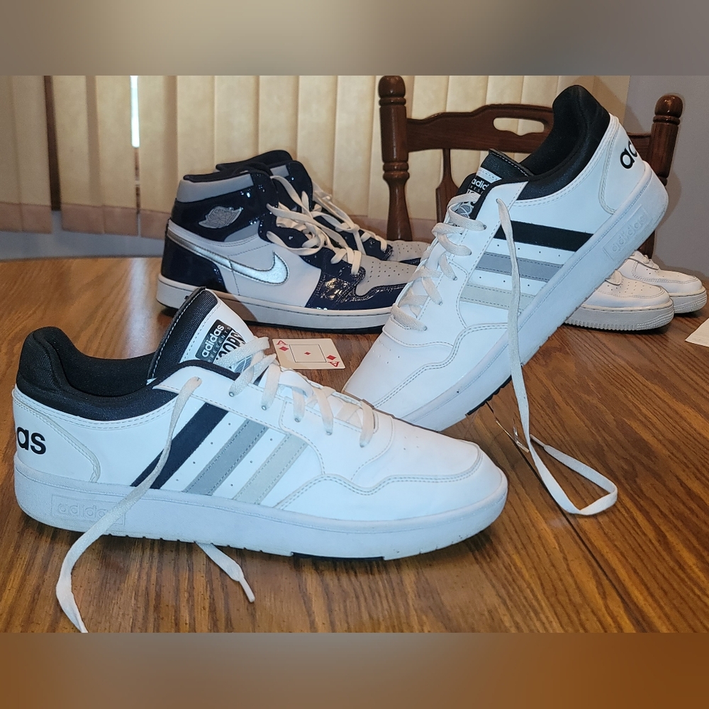 Adidas hoops 3.0 classic low whites.